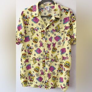 SpongeBob SquarePants Yellow and Pink Men's Shirt